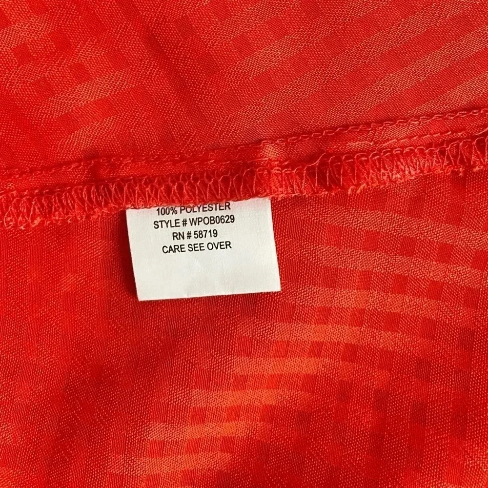 NY COLLECTIONS | Women’s Orange Sleeveless Button Down Sheer Blouse Size 1X - Picture 10 of 11